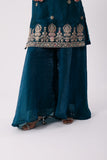 T Blue Plazo Suit