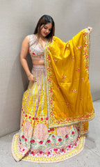 Multi yellow lehanga