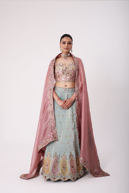 Dual Colour Lehenga Set