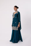 T Blue Plazo Suit