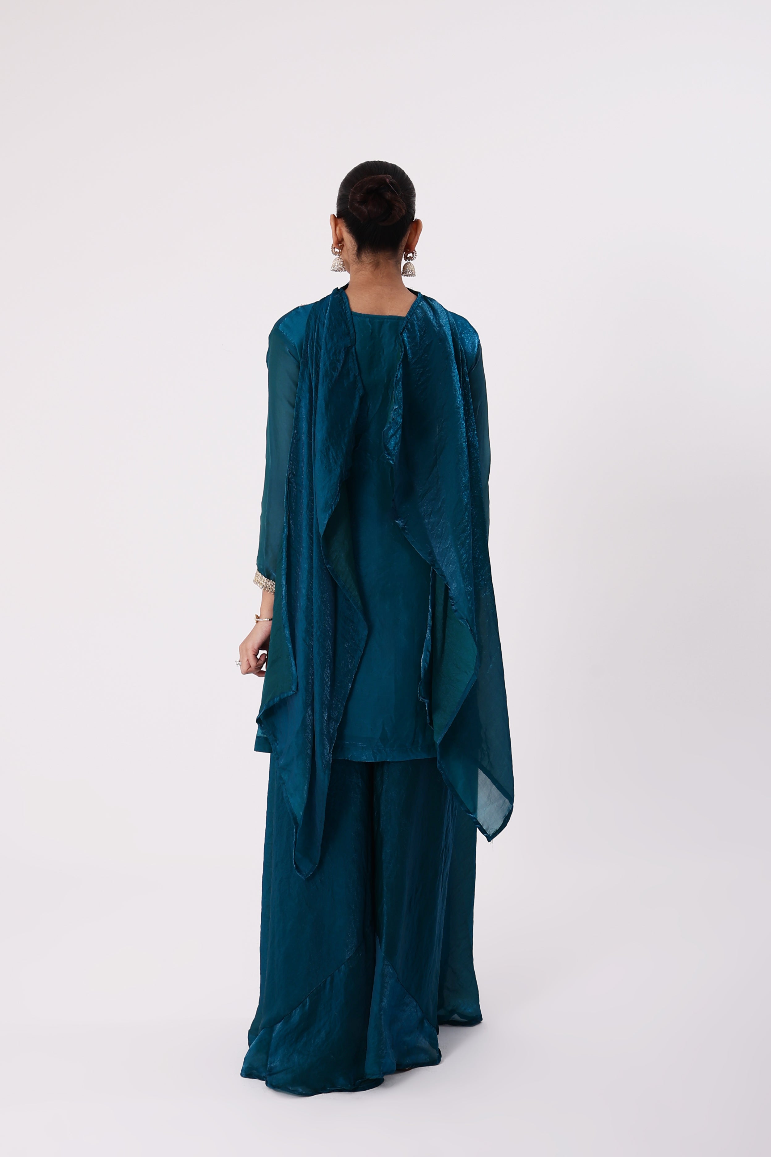 T Blue Plazo Suit