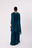 T Blue Plazo Suit