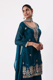 T Blue Plazo Suit