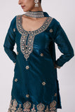 T Blue Plazo Suit
