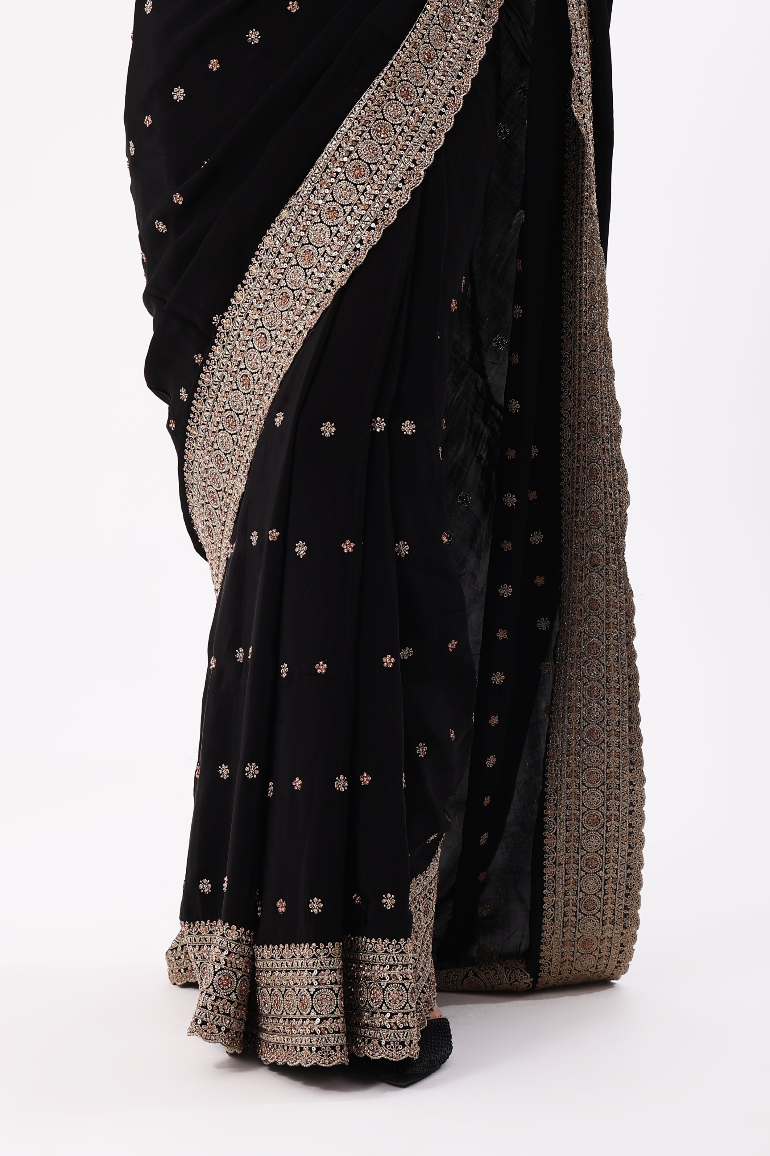 Designer Black Saree