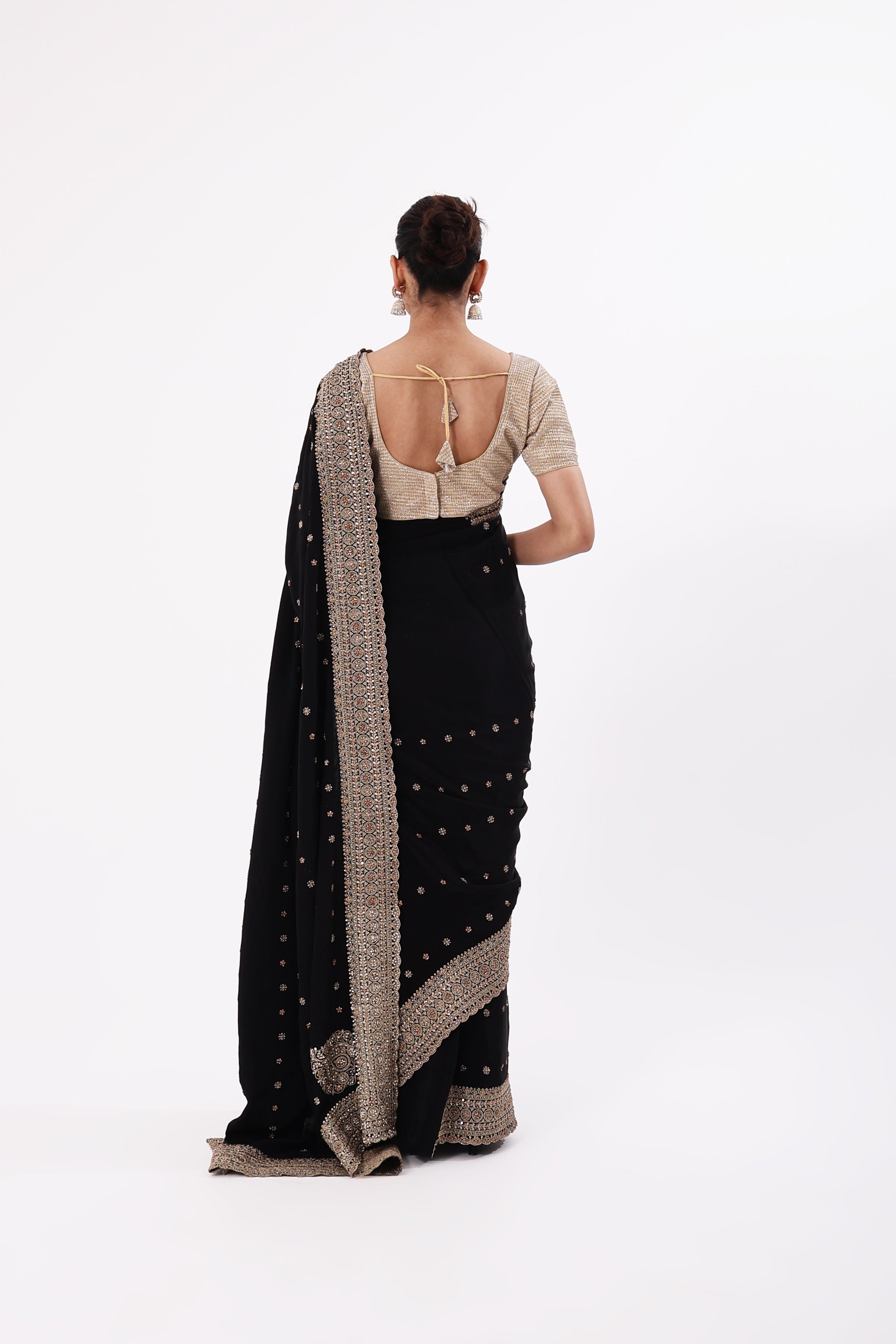 Designer Black Saree