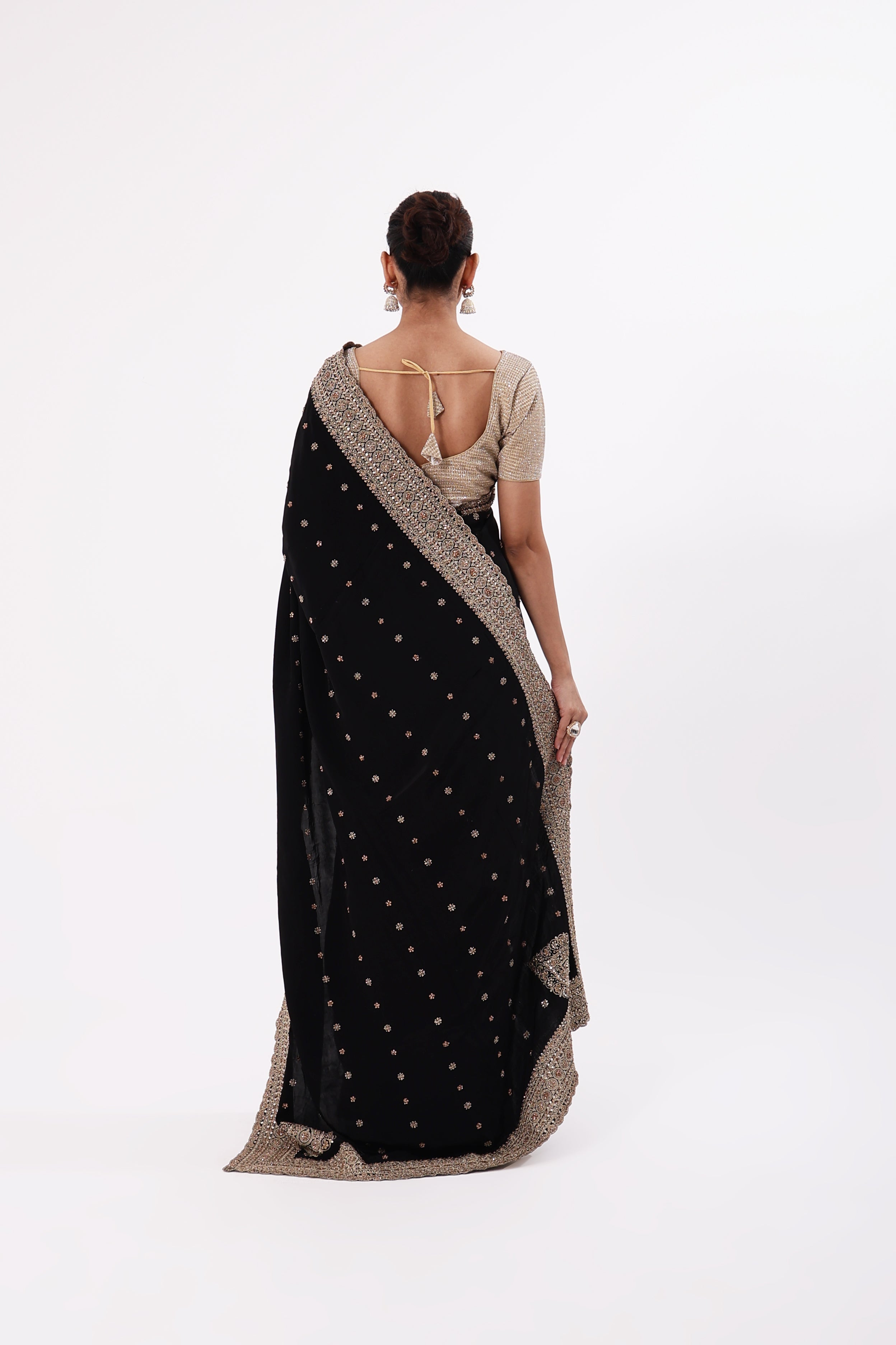 Designer Black Saree