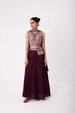 Maroon Croptop Sharara