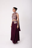 Maroon Croptop Sharara