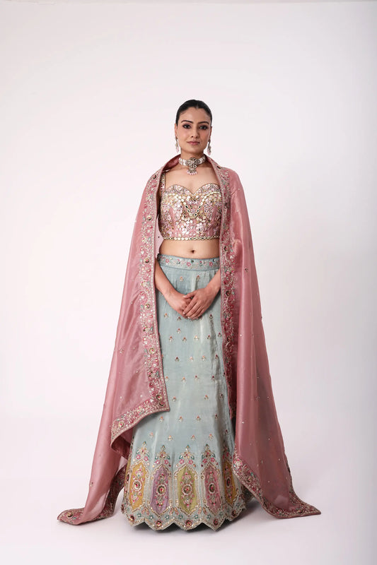 Dual Colour Lehenga Set