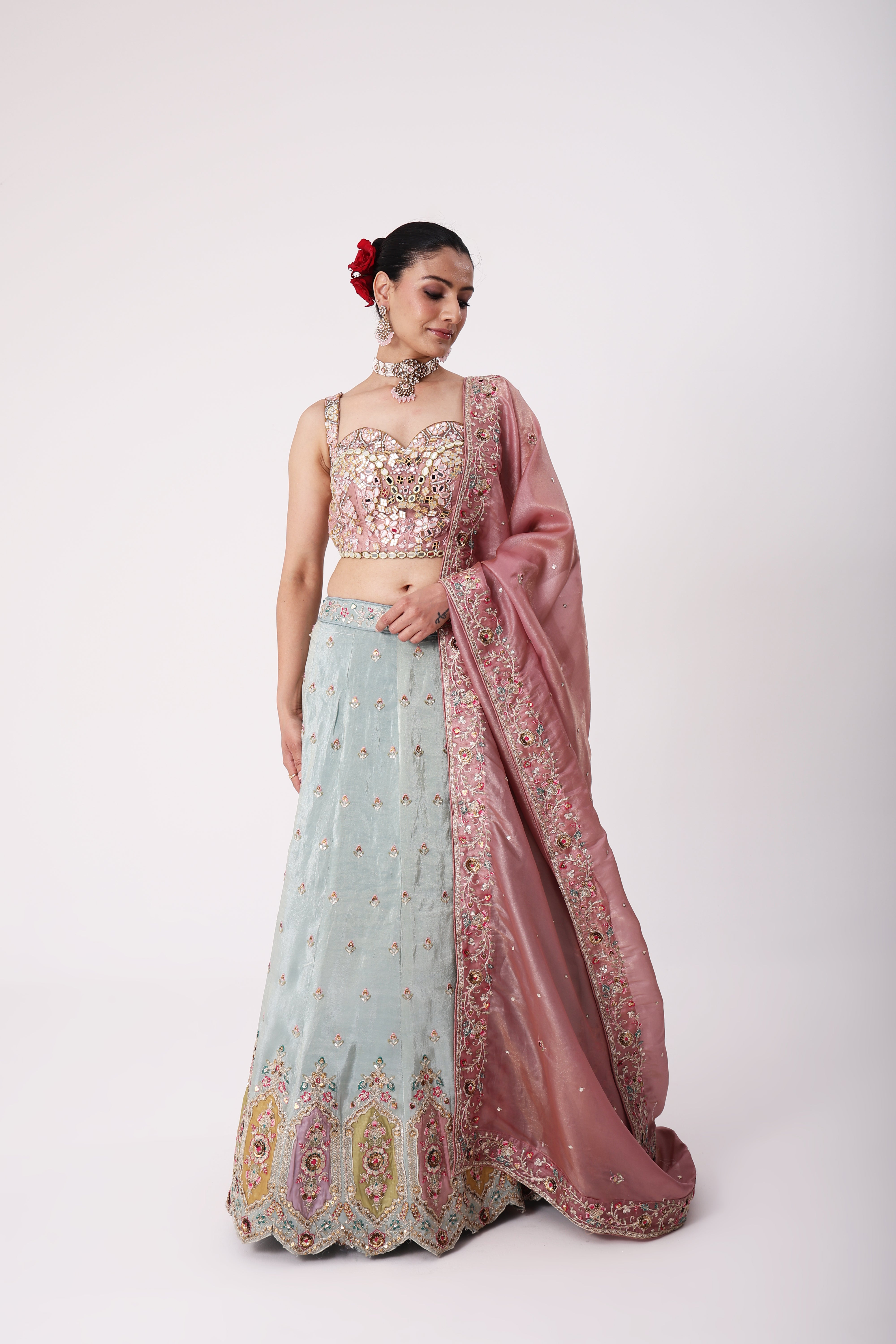 Dual Colour Lehenga Set