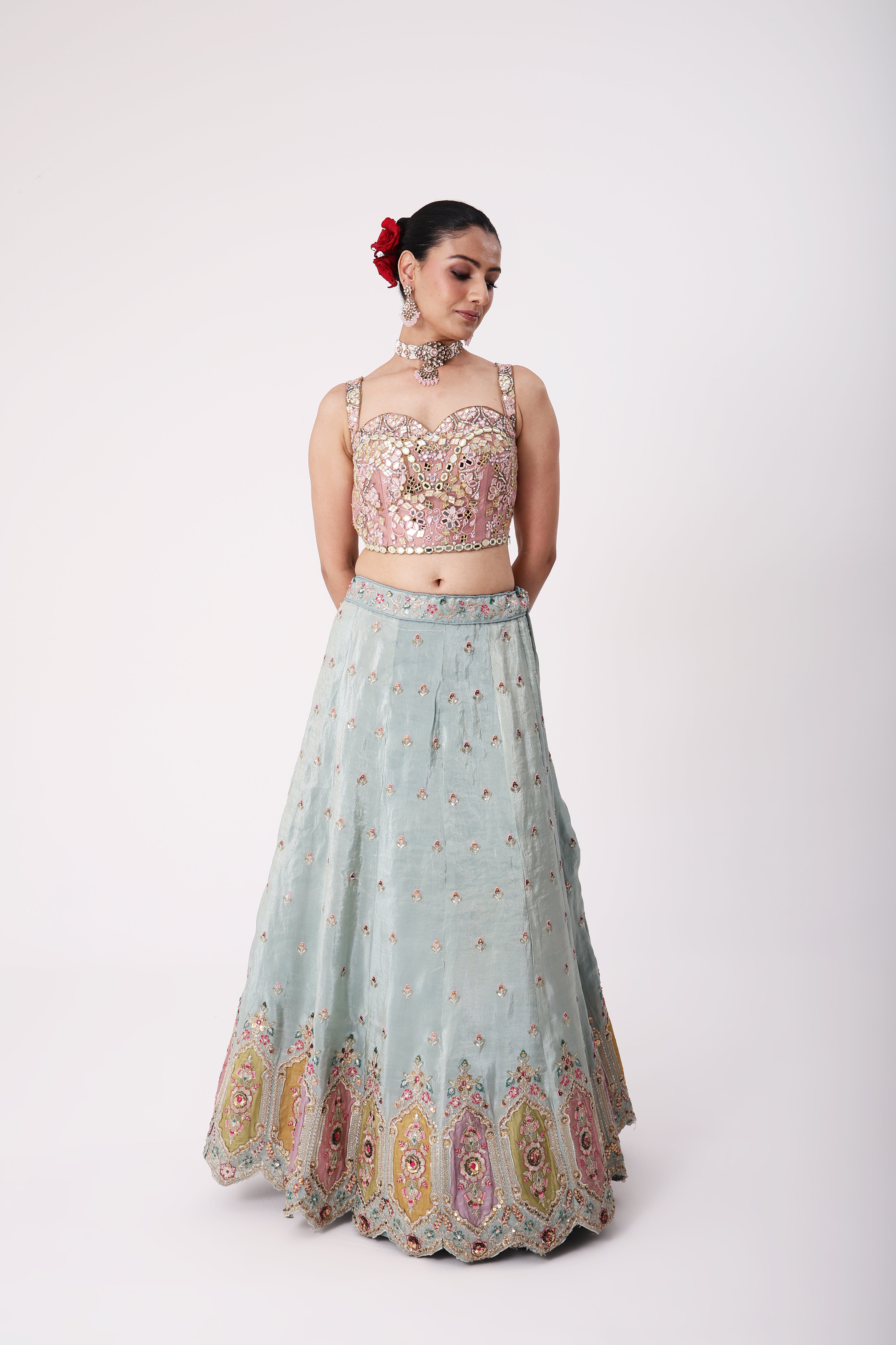 Dual Colour Lehenga Set
