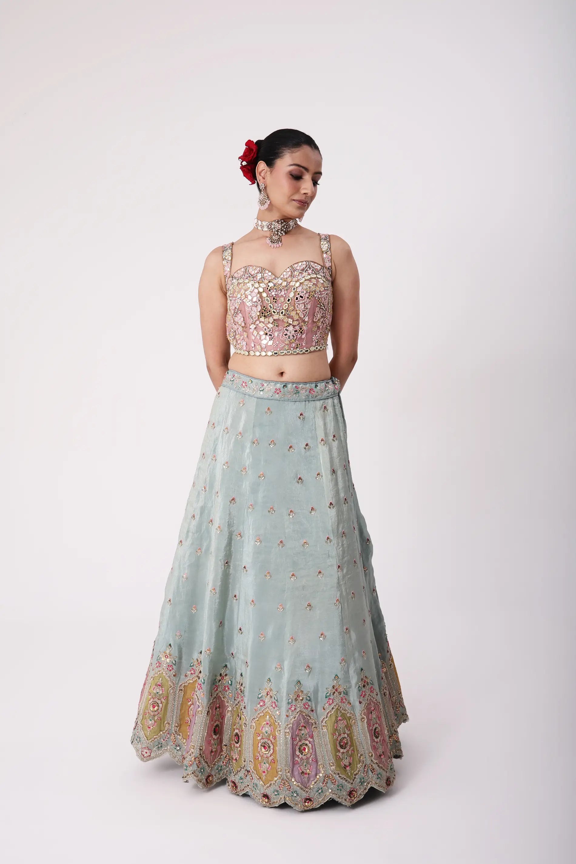 Dual Colour Lehenga Set